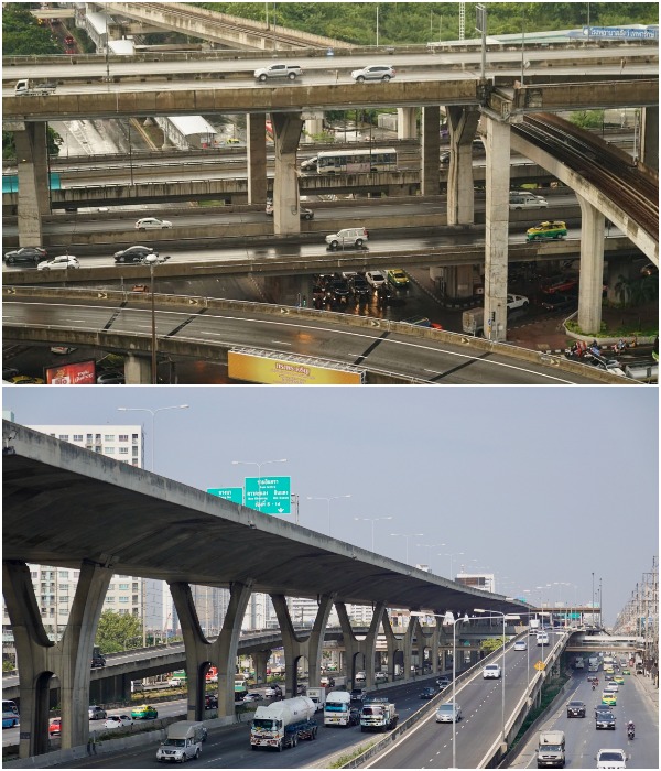 Скоростная автомагистраль Банг На может похвастаться самым длинным автомобильным мостом мира (Бангкок, Таиланд).