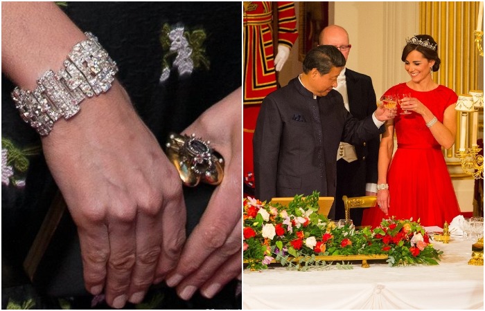 В последнее время все чаще бриллиантовый браслет красуется на руке герцогини Кэтрин – супруге принца Уильяма, внука Елизаветы II. 