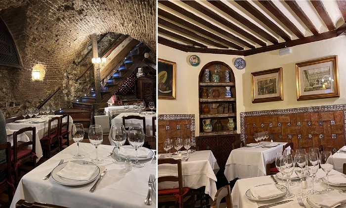 В интерьере старейшего ресторана мира Casa Botín сохранились оригинальные элементы прошлых столетий (Мадрид, Испания).