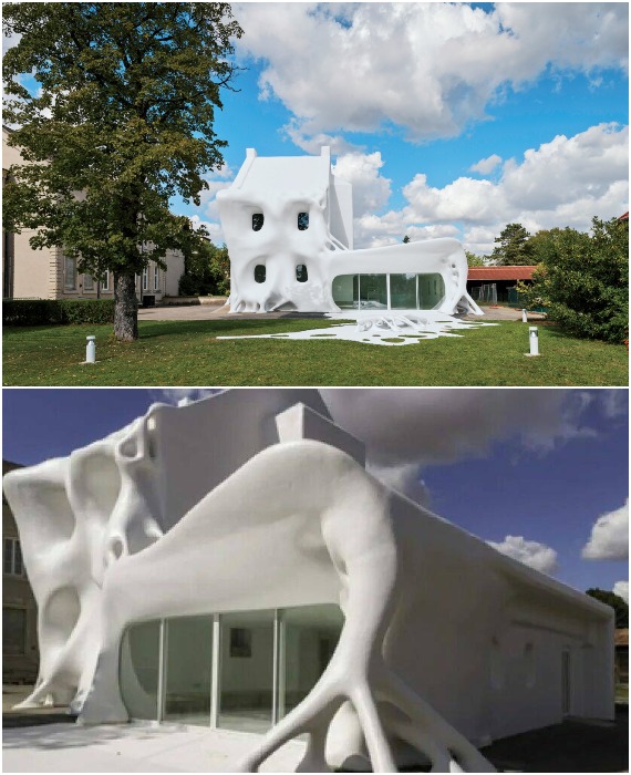 «Призрачный», он же «Тающий» дом является новым офисом для посетителей Центра современного искусства La Synagogue de Delme в деревне Дельме (Франция).