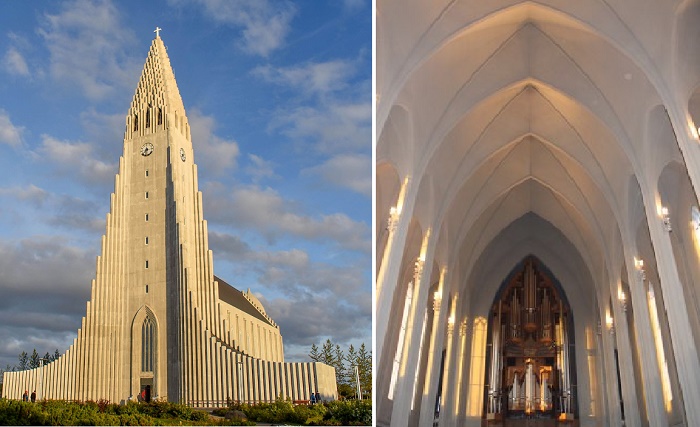 Самый высокий храм Hallgrimskirkja является одновременно приходской церковью и национальным святилищем в Исландии (Рейкьявик). 
