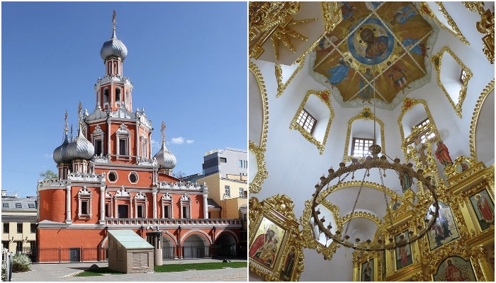 Домовой храм семейства Нарышкиных построен и оформлен в одноименном стиле (Церковь иконы Божией Матери «Знамение», Москва).