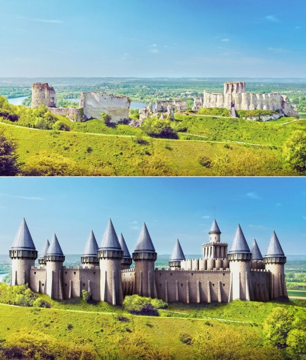 В конце XII века всего за два года по приказу короля Ричарда Львиное Сердце был построен прекраснейший замок Гайар, который время тоже не пощадило (Ле Андели, Франция). 