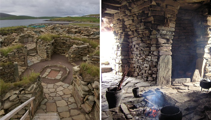 На территории археологического памятника восстановили планировку жилого дома, которая была популярна многие столетия вне зависимости от того, какой народ населял эту местность (Old Scatness, Шотландия).