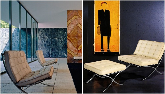 Культовое кресло Barcelona от немецкого архитектора и дизайнера модерниста Людвига Мис ван дер Роэ.