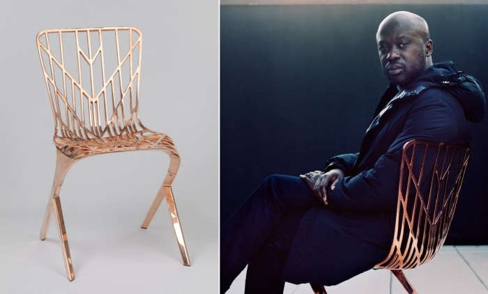 Сэр Дэвид Аджайе и его культовый стул, получивший название The Washington Skeleton Chair.