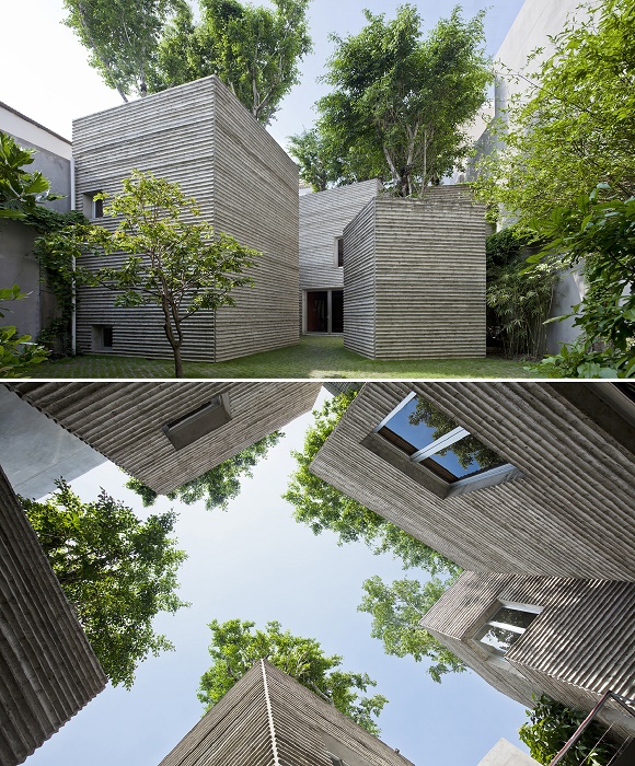 Пять блоков, в которых обустроены отдельные жилые помещения, стали вместительными вазонами для деревьев (House for Trees, Хошимин). 