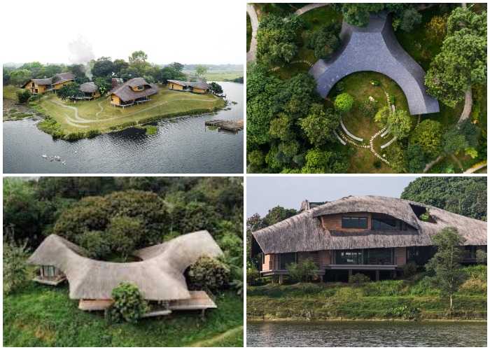 Причудливые строения гостиного дома органично вписываются в окружающий ландшафт (Mr. Hung’s house, Вьетнам).