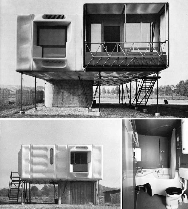 Немецкий архитектор Дитер Шмид в 1963 г. построил пластмассовый дом на окраине города Биберах, в котором он прожил вместе с семьей 11 лет.