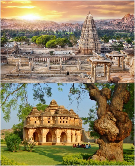 Древнее поселение Хампи – остатки былого могущества великой Виджаянагарской империи в самом сердце Индии.