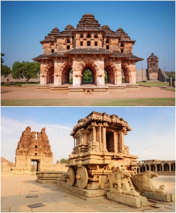 В Виджаянагаре сохранилось множество светских структур с элементами исламского стиля (Индия).