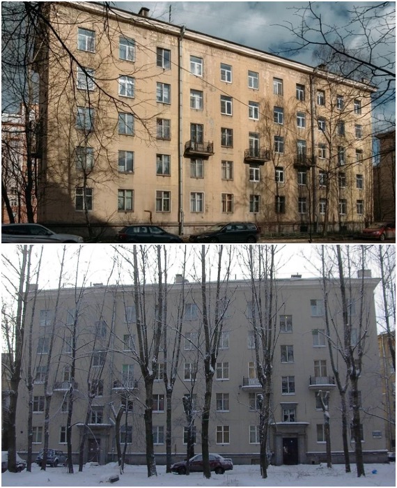 Первая панельная многоэтажка, которую удалось построить и сдать в эксплуатацию всего за 102 дня (ул. Полярников №10, Санкт-Петербург).
