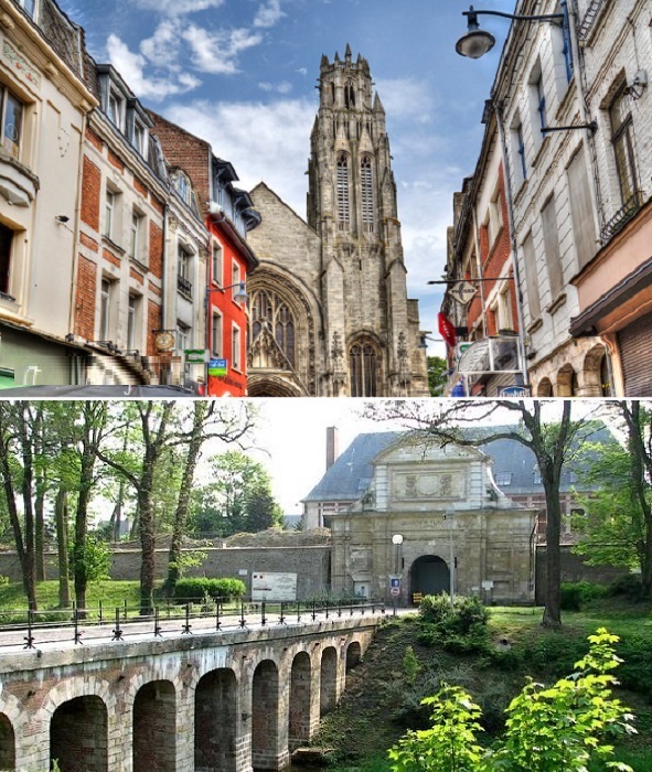 Главный Собор аббатства Сен-Ваастратуша и цитадель, получившая название «Бесполезная красота» (Аррас, Франция).