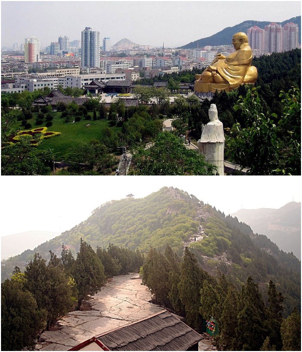 Гора тысячи Будд возвышается над исторической окраиной Цзинаня (Китай).