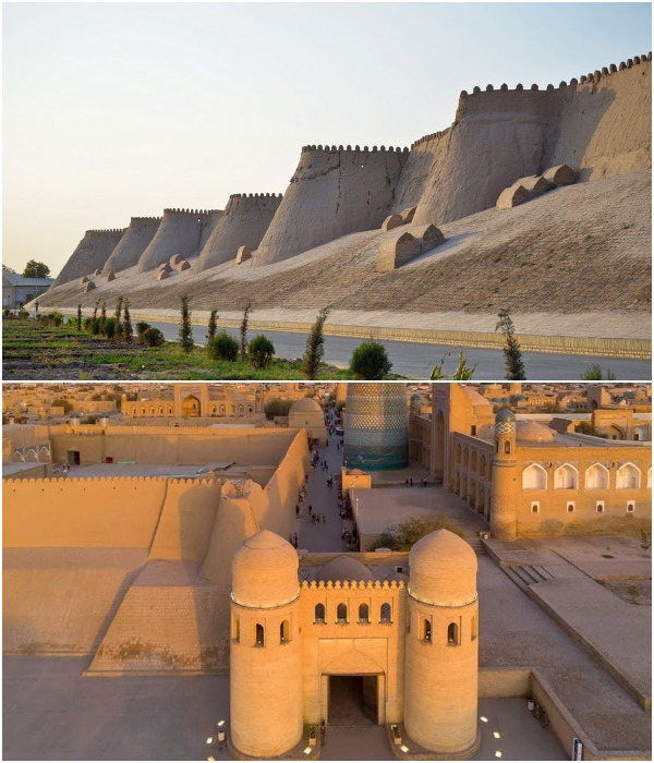 Древний город Ичан Кала известен множеством исторических зданий, которые прекрасно сохранились вплоть до сегодняшнего времени (Узбекистан).