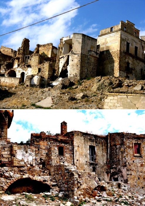 После природной катастрофы старинный населенный пункт, как административная единица, прекратил свое существование (город-призрак Крако, Италия).