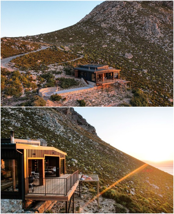 Гостевой дом органично интегрировали в склон горы (Eco Mountain Cabin).