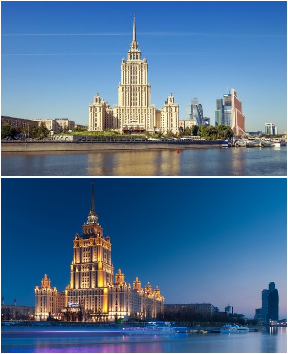 Теперь пафосная гостиница «Украина» является не менее впечатляющим фешенебельным отелем Radisson Royal (Москва).