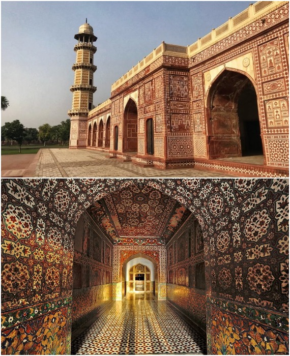 Изюминкой Гробницы Джахангира стал богатый декор фасадов и интерьеров.