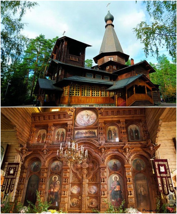 Казанский храм в Вырице может вместить до 700 верующих одновременно (Ленинградская область). 