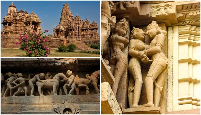 Несмотря на то, что чувственные и эротические сцены занимают лишь 10% площади от всех скульптур и барельефов, именно они сделали комплекс Кхаджурахо мега популярным туристическим объектом (Индия).