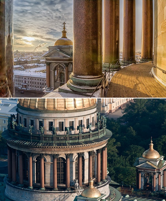 Смотровая площадка Исаакиевского собора является обязательным местом посещения во всех турах по Санкт-Петербургу, ведь с нее открывается великолепный панорамный вид на город.