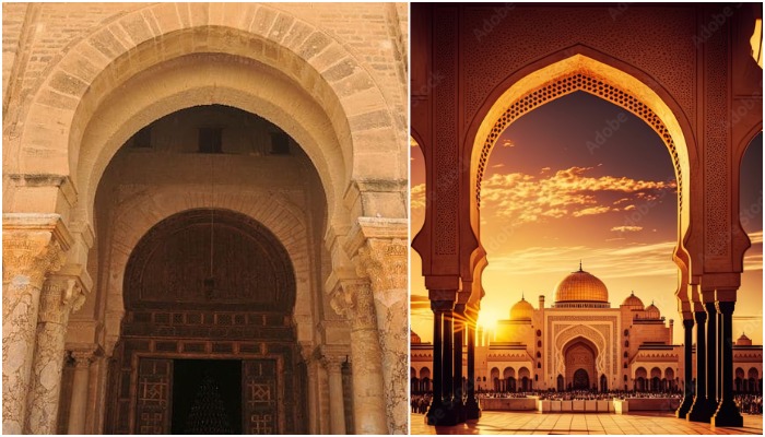 Подковообразные арки в оформлении мечетей и колоннад. 