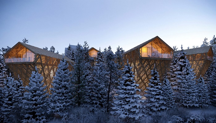 Концепт горнолыжного эко-курорта Tree Suites с 7-звездочными люкс-апартаментами над верхушками деревьев. | Фото: globetrender.com.