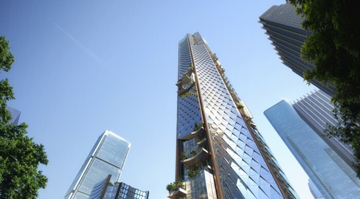 В Китае планируется строительство 350-метрового финансового центра восьмиугольной формы (концепт Nanjing Nexus). | Фото: newatlas.com.