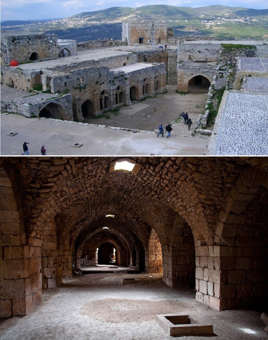 Крепость Крак-де-Шевалье, построенная крестоносцами, представляет особую историческую ценность благодаря чему была внесена в Список Всемирного наследия ЮНЕСКО (Алеппо, Сирия).