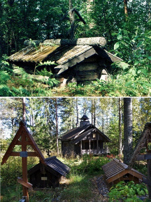 Старообрядческие домовины напоминают могилы языческих племен, живущих на севере России.