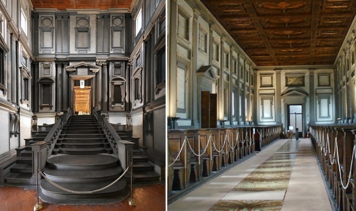 Особенно впечатляет внутреннее убранство, в проектировании которого Микеланджело принимал непосредственное участие (Флоренция, Италия).