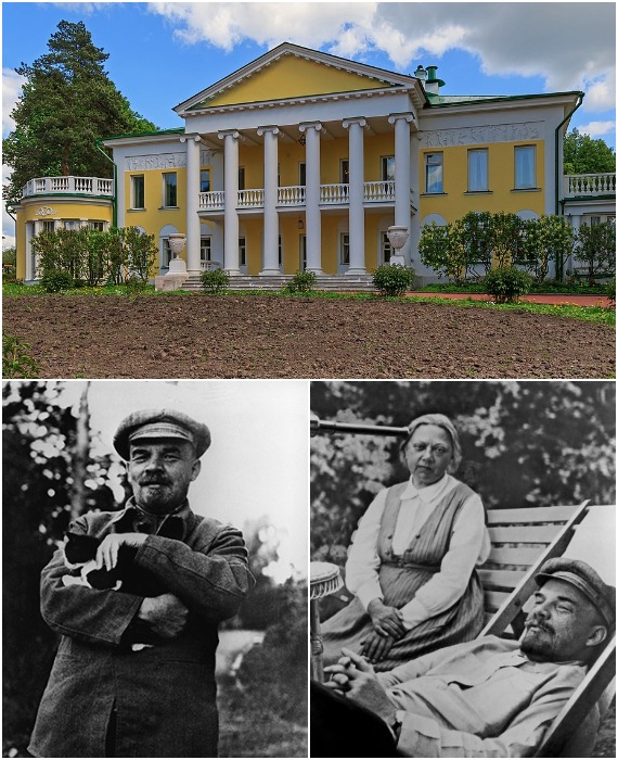 После инсульта В. И. Ленин жил и работала в имении Горки.