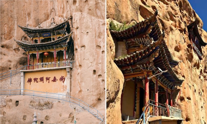 Близкое расположение к Тибету повлияло на эстетику архитектурного комплекса (Mati si, Китай).