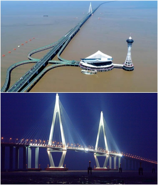 Мост через залив Ханчжоу – сложнейшая и одна из красивейших переправ мира (Китай). 