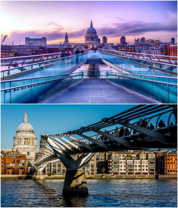 За London Millennium Footbridge закрепилось название «Шаткий мост», поскольку он подвесной и все равно шатается, хотя не так критично как до ремонта (Великобритания).