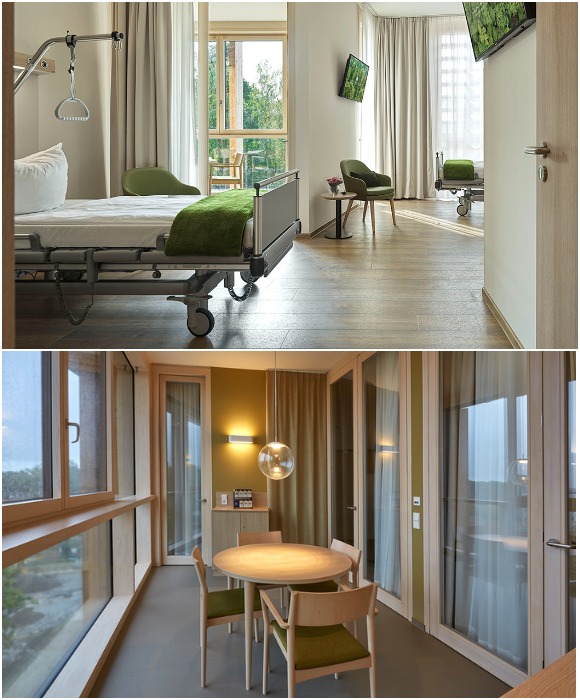 Благоустроенные палаты, удобная ортопедическая мебель, красота и простор – вот что ждет пациентов новой больницы (Waldkliniken Eisenberg, Тюрингия).