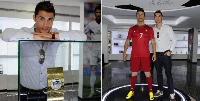 Фанаты, тщетно пытающиеся подобраться как можно ближе к футболисту, теперь без проблем могут фотографироваться с его клоном (Музей CR7, Мадейра).