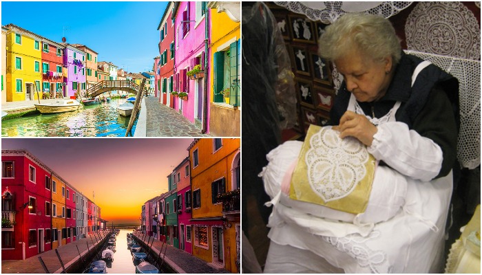 Жители Бурано прославились тем, что начали разукрашивать свои дома в яркие цвета и красивейшими кружевами, которые плетут мастерицы более 300 лет (Италия). 