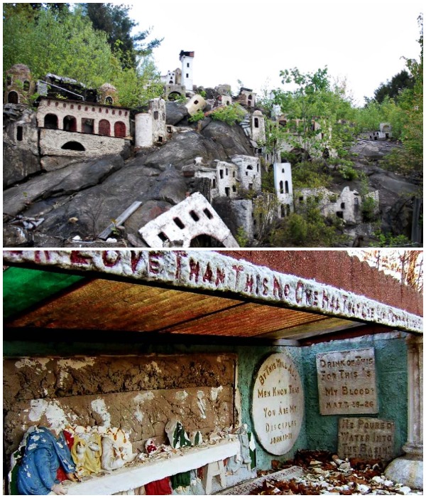 Holy Land USA – удручающее зрелище вместо Парка, где посетители могли бы познакомиться с Библейскими святынями в миниатюре (Уотербери, парк «Святая Земля»).