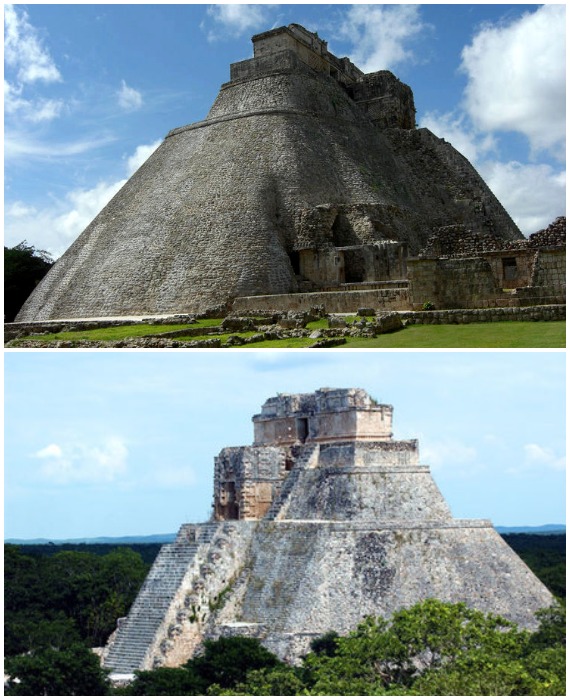 Эллиптическая форма первых трех уровней является уникальным явлением в строительстве пирамид (Пирамида Прорицателя, Мексика).
