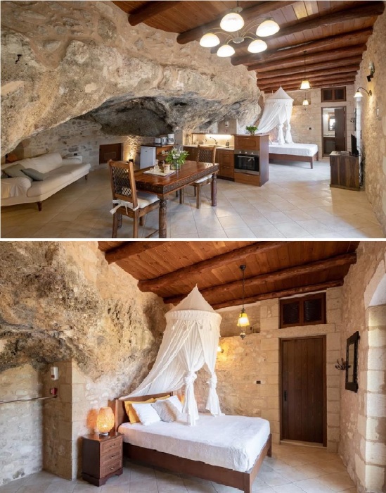 Бывшее бомбоубежище предприимчивые владельцы дома превратили в идеальное место для романтического отдыха, которое они теперь сдают через Airbnb (Крит, Греция). 