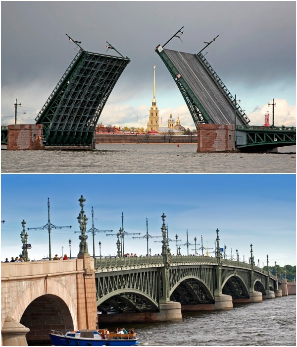 Разводной Дворцовый мост – одно из самых сложных инженерных сооружений в мире (Санкт-Петербург).