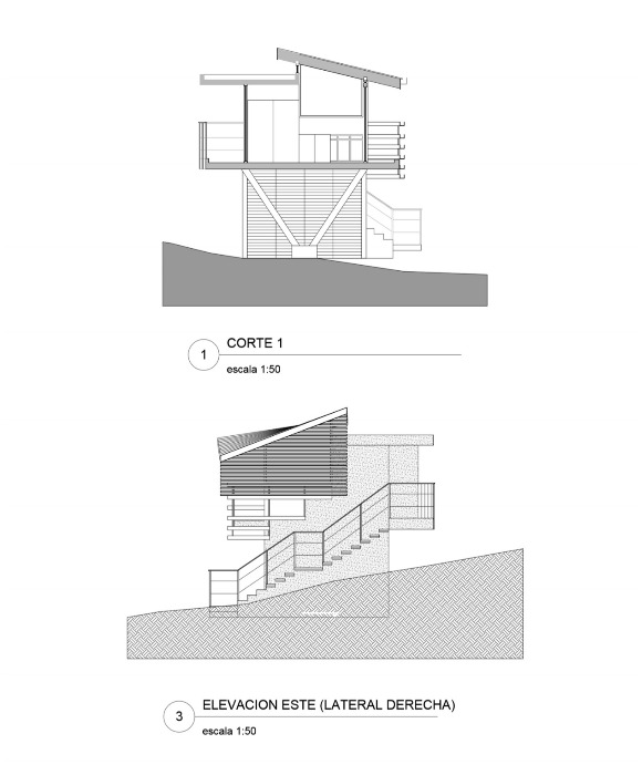План-чертеж садового дома Casa Jardin, разработанный архитектором Родольфо Тиноко Печтелем.