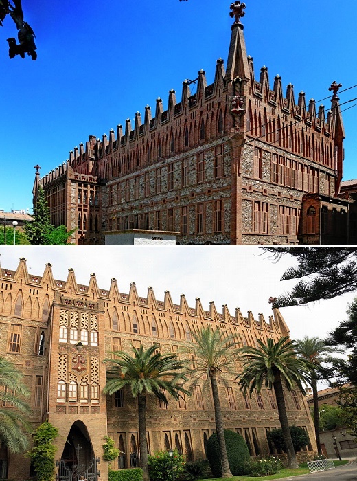 Неоготическая школа-крепость Святой Терезы была построена под руководством самого Антонио Гауди, который изменил готовый проект до неузнаваемости (Барселона, Испания).