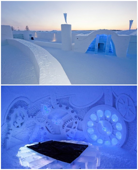 На территории Снежного замка имеется и собственный Снежный отель (Финляндия).
