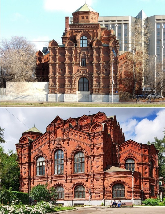 Несмотря на кардинальную внутреннюю перепланировку сохранились основные формы здания и кирпичная красная кладка, популярные в эпоху Александра III (Собор Всемилостивого Спаса на Новослободской).