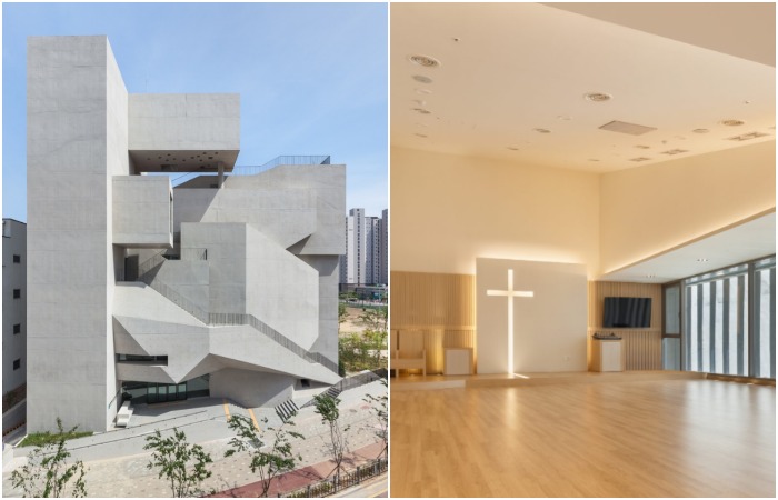 Неординарные формы и минимализм – отличительная черта церкви в новом районе Гимпо (The Closest Church, Южная Корея).