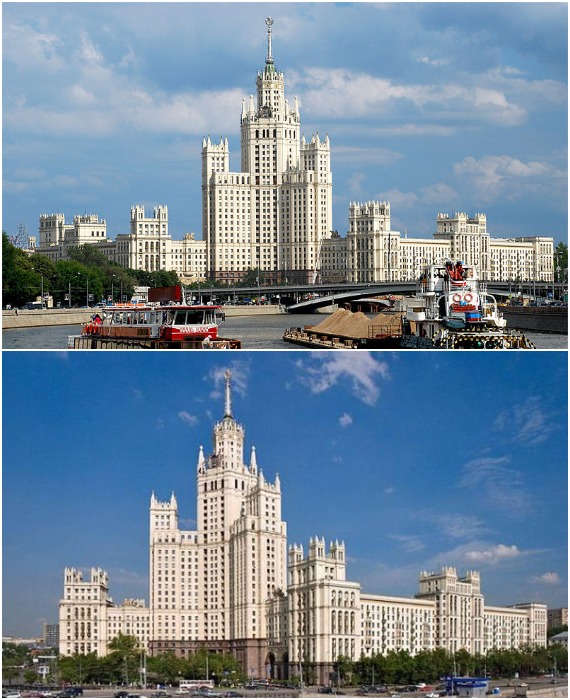 Здание на Котельнической набережной было построено в неоготическом стиле, а его фасады украшала не только советская символика (Москва). 