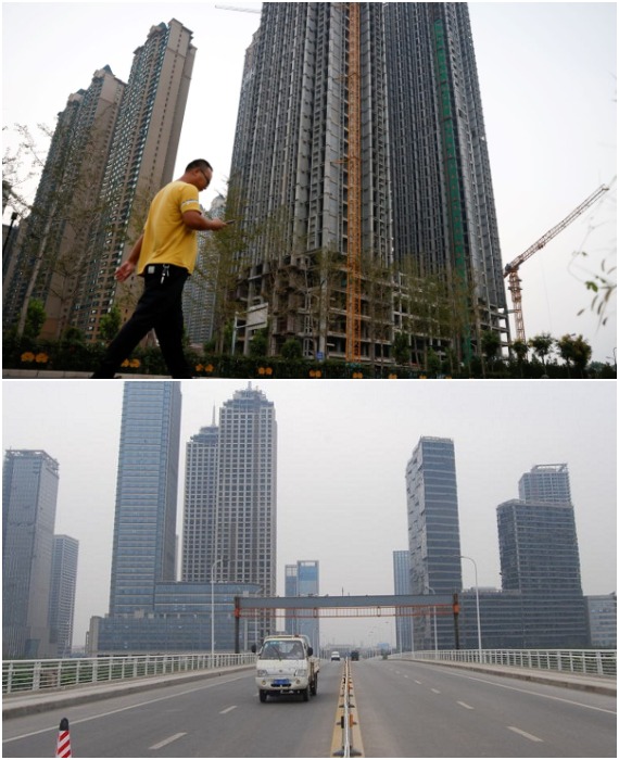 Вместо финансовой столицы мира пустующие проспекты и мизерное количество жителей, которые вложили последние деньги в строительство собственных квартир (Юйцзяпу, Китай).